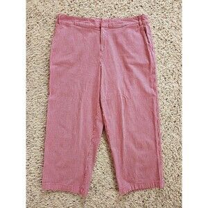 Vintage Sag Harbor Womens Red Gingham Cropped Pants 18 Cotton Country Picnic